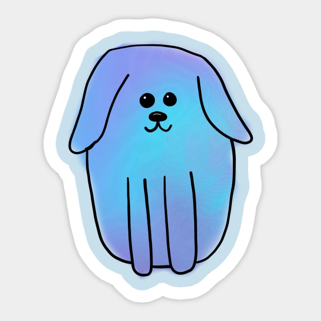 Blue Watercolour Dog Sticker by alisadesigns